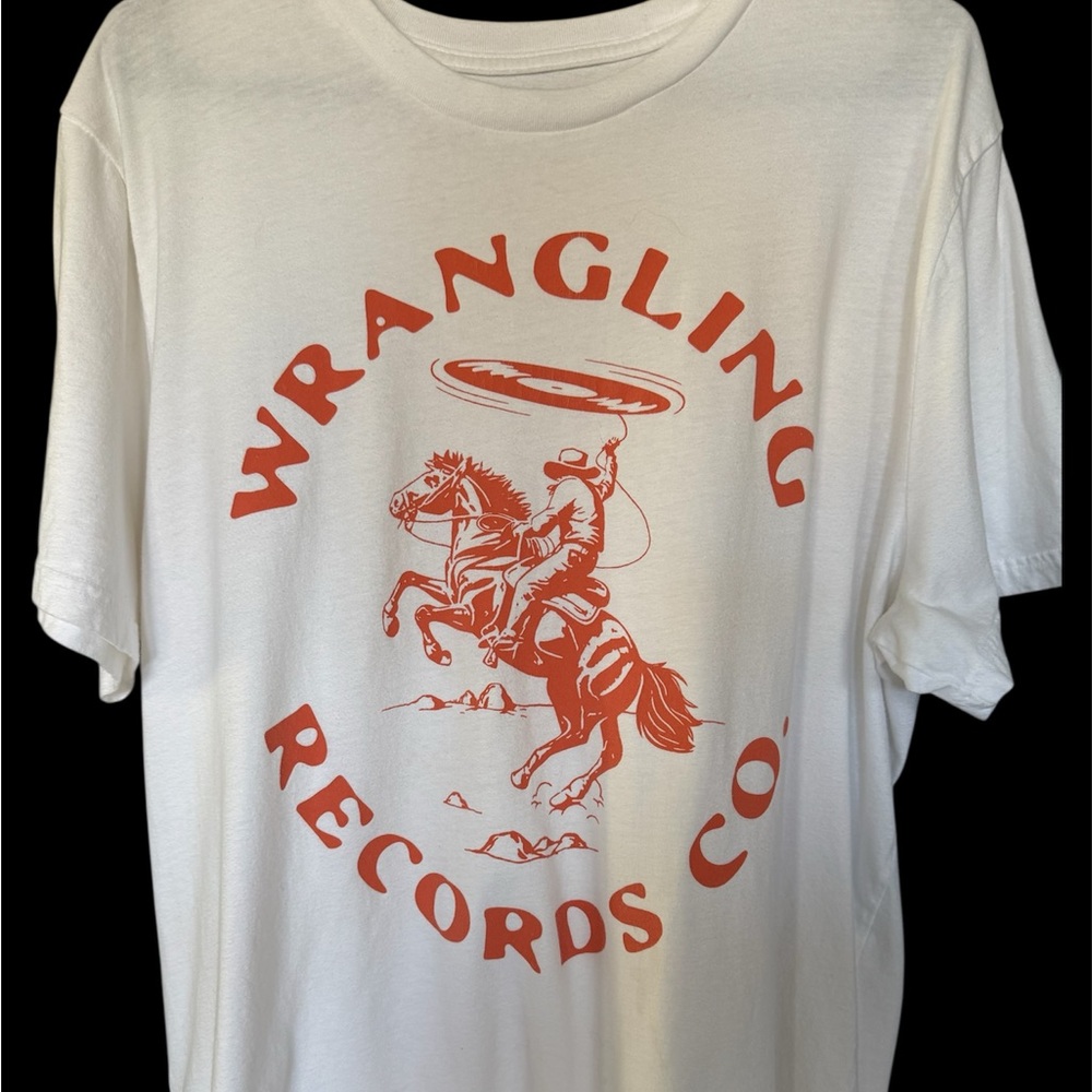 OLD NAVY Wrangling Records Co. White Tee XL Great condition Vintage style